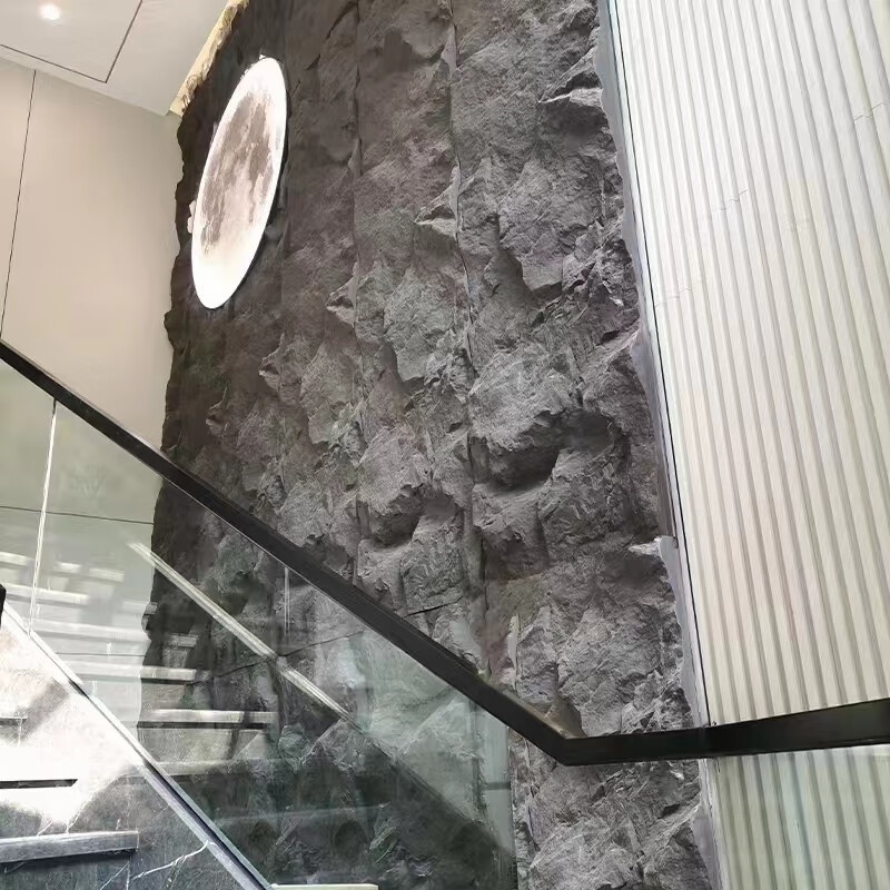 Fix Moisture Damage & Hard-to-Clean Issues: Waterproof & Stain-Resistant PU Stone Veneer Feature Wall for Bathrooms/Kitchens